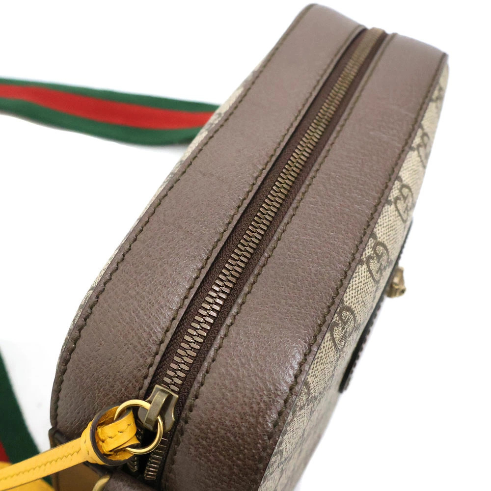 Gucci Neo Messenger Bag Brown Beige Cream Canvas Leather